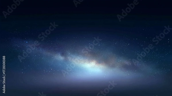 Fototapeta Radiant Milky Way in a Dreamy Night Sky with Shining Stars and a Touch of Dawn Light
