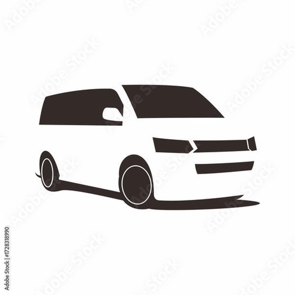 Obraz Multi purpose vehicle vector car silhouette isolate on white background