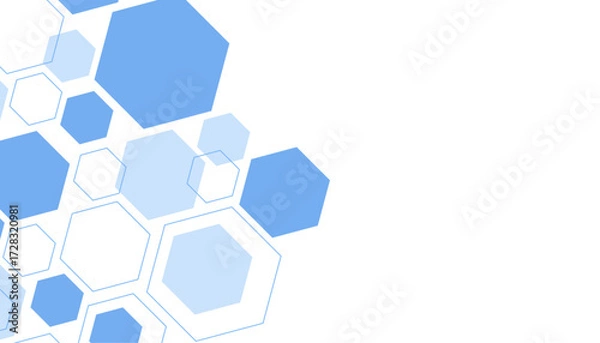 Fototapeta Abstract blue hexagon shape for frame illustration design
