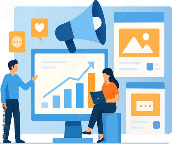 Obraz business man with chart