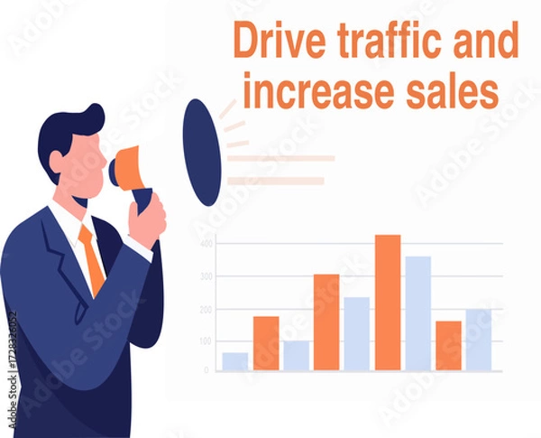 Obraz business man with chart