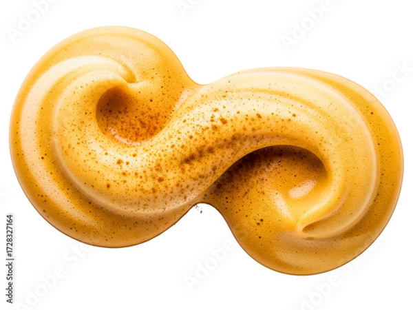 Fototapeta Infinity-shaped swirl of whipped coffee cream foam topping on a transparent background