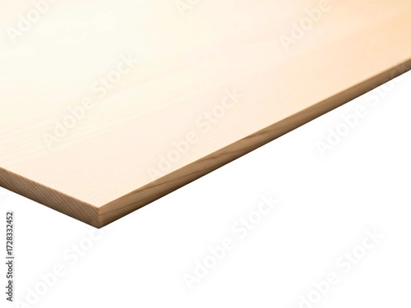 Fototapeta Corner of a light colored wooden board for building material on a transparent background