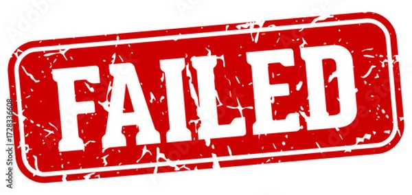 Obraz failed rectangular sign. failed stamp