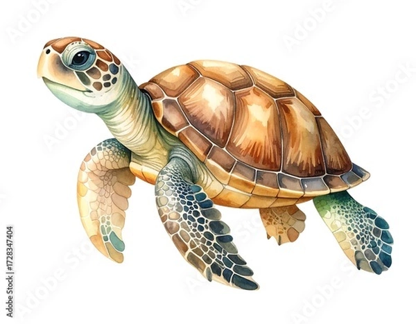 Obraz Watercolor Illustration of a Sea Turtle