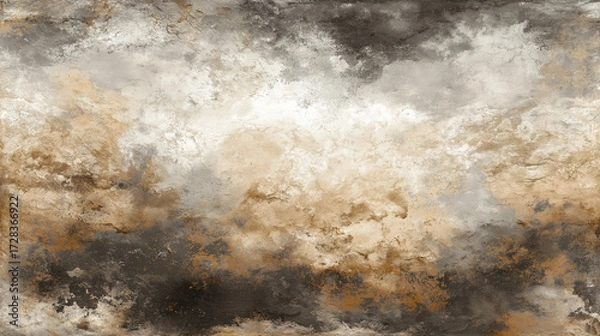 Fototapeta Textured wall with abstract patterns in blue, orange, and gray, providing a unique artistic backdrop ideal for design projects and creative applications