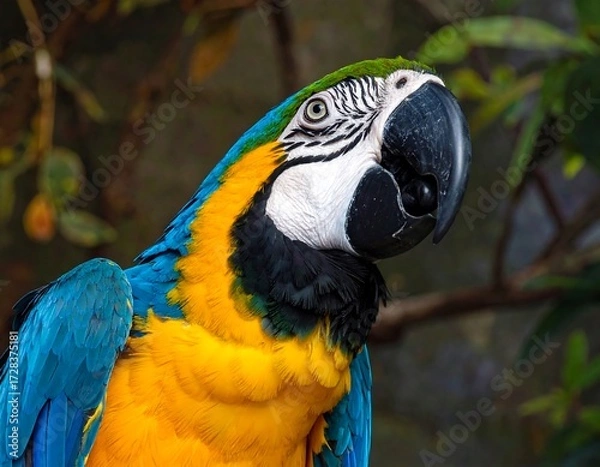 Fototapeta Vibrant Macaw Portrait in Lush Natural Setting