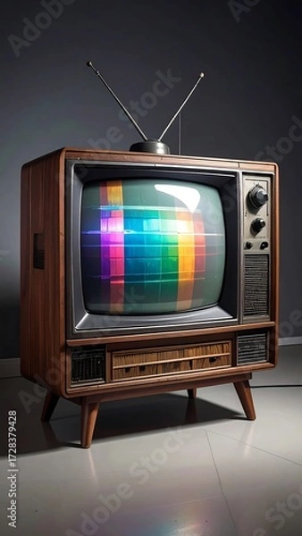 Obraz Vintage TV with static screen
