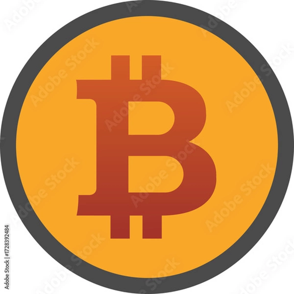 Fototapeta Bitcoin icon sign payment symbol Cryptocurrency logo Simple vector Colorful