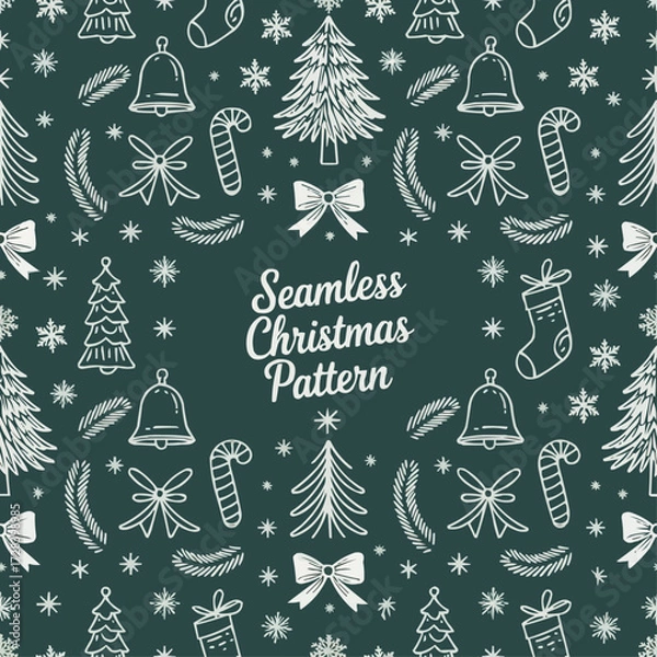 Fototapeta seamless pattern with christmas trees