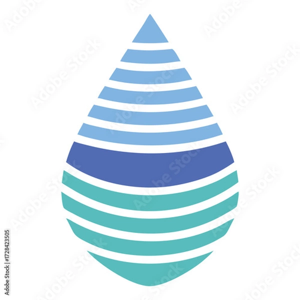 Fototapeta Clean Water Drop Illustration: A minimalist artistic rendering captures the essence of a water droplet.