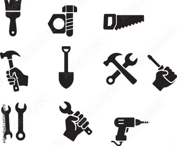 Fototapeta Hardware, Fix, and Building Symbol Collection