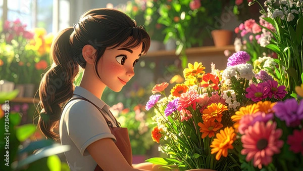 Obraz 花屋の女の子