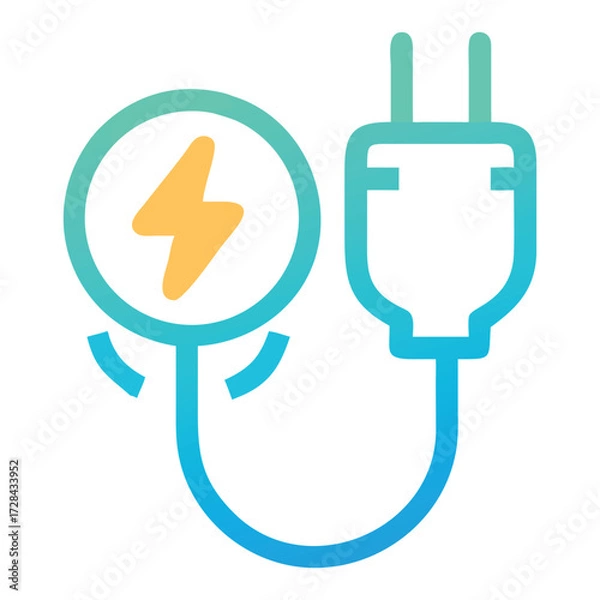 Fototapeta Energy Icon: a vivid, graphic representation of electrical energy. the clean, digital-art style enhances the sense of eco-friendly and efficient power.