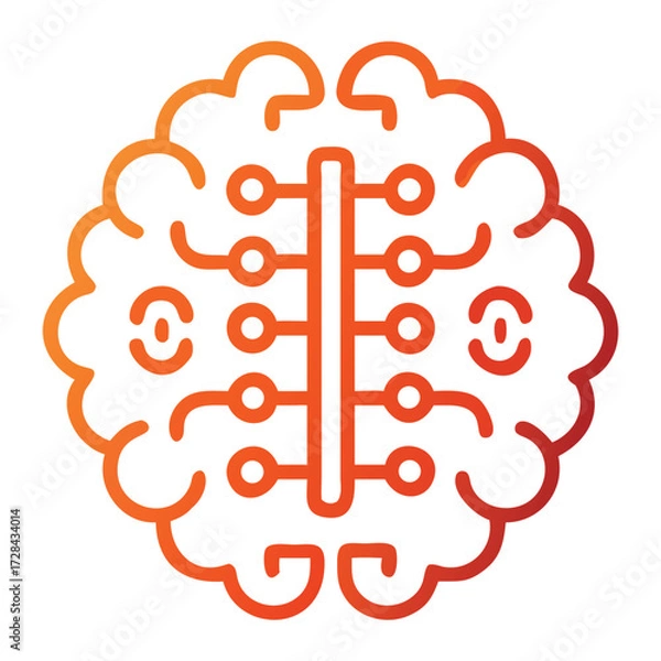 Fototapeta Brain Circuit: Depicting the intricate link between technology and the human mind, this image captures the essence of intelligence, innovation.