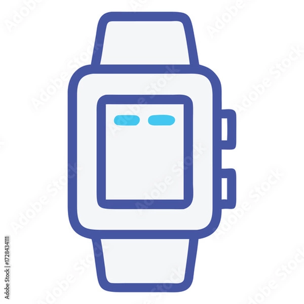 Fototapeta Smartwatch Illustration: A modern smartwatch is meticulously depicted, its sleek design and vibrant display hinting at its technological sophistication and functionality.