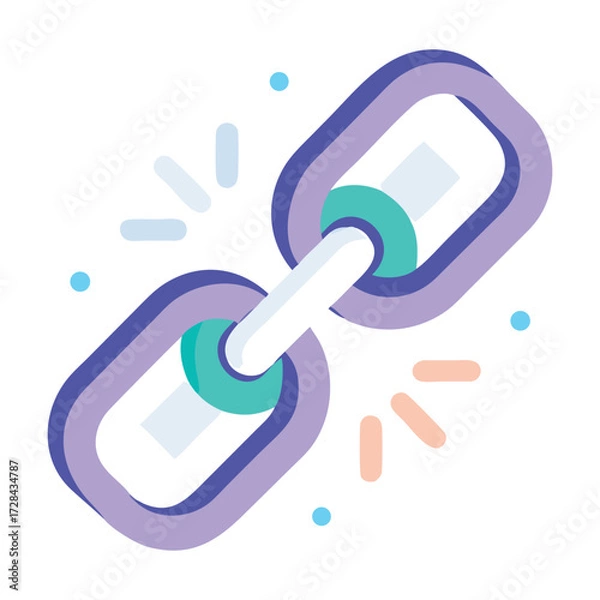 Fototapeta Digital Link: A stylized illustration of a digital chain link, symbolizing connectivity and the interconnected web.
