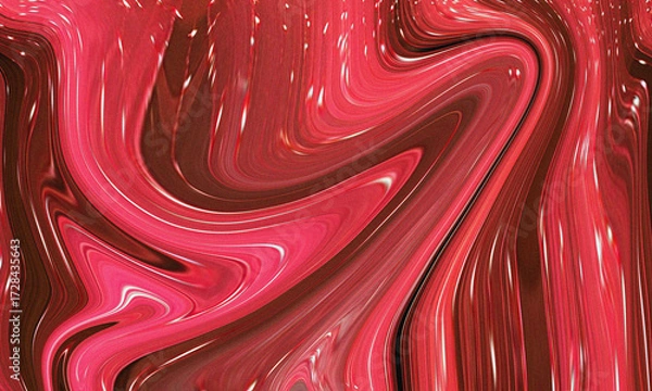 Fototapeta A digital abstract illustration with fluid red and brown swirl patterns