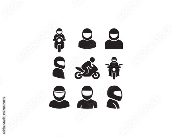 Obraz  Rider icon vector design illustration set