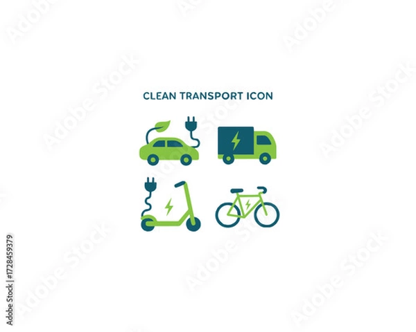Obraz Clean Transport icon vector design illustration set