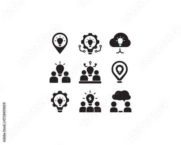 Obraz Innovation Hub icon vector design illustration set