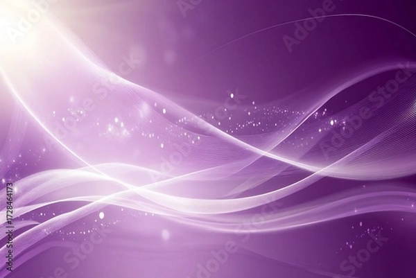 Obraz Elegant Purple Abstract Background Serene Waves of Light and Sparkle Soft Glowing Texture Dreamy Design