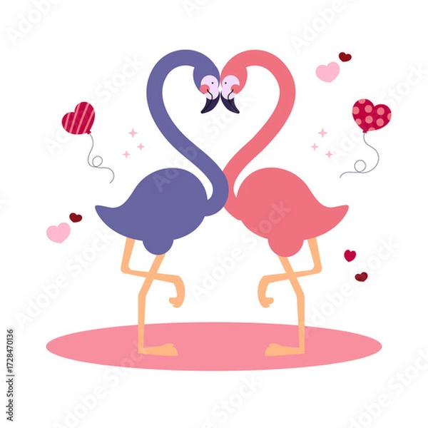 Obraz bird love vector art