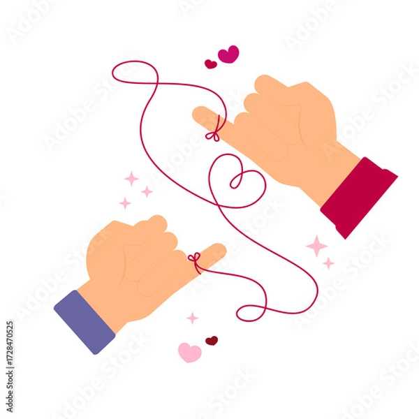 Obraz vector illustration of a couple holding hands