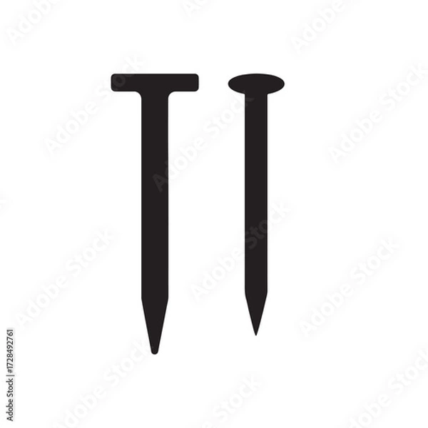 Fototapeta Two Nails Silhouette Icon