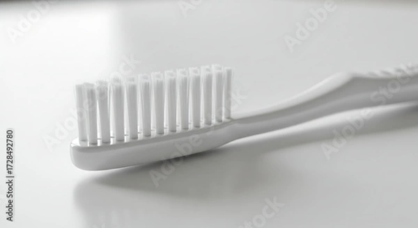 Fototapeta White toothbrush closeup