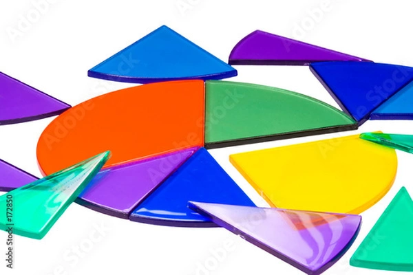 Fototapeta isolated fraction circles around a circle graph