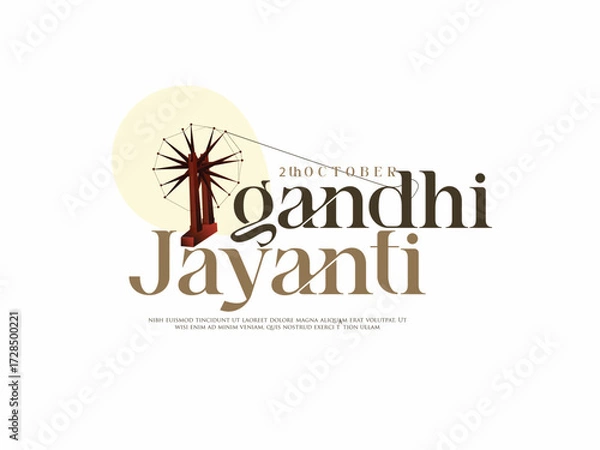 Obraz Gandhi Jayenti vector art illustration