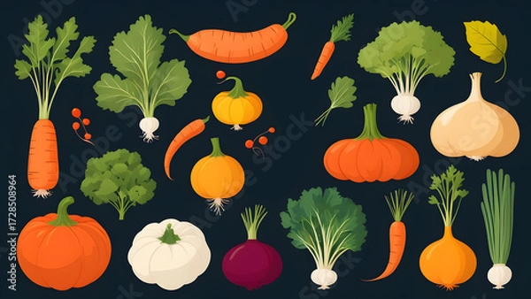 Fototapeta 野菜のイラスト