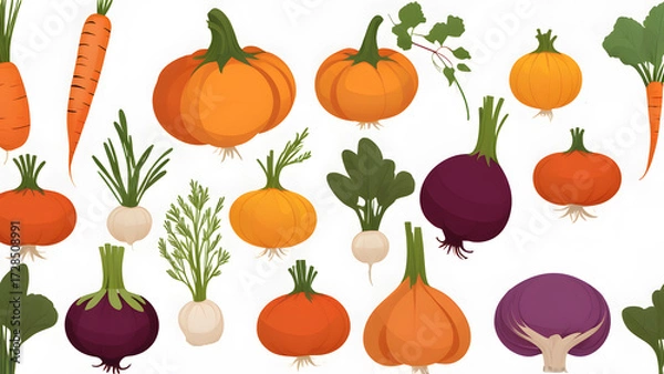 Fototapeta 野菜のイラスト