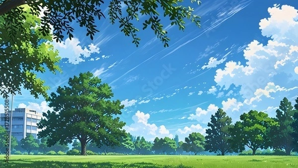 Fototapeta 夏の爽やかな草原