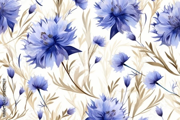 Fototapeta Pattern of flowers on light background