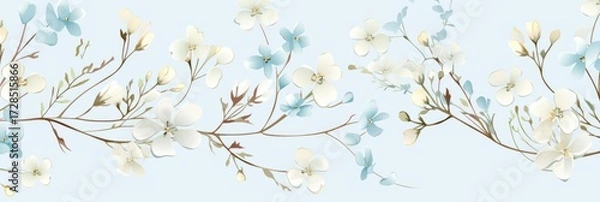 Fototapeta Pattern of flowers on light background