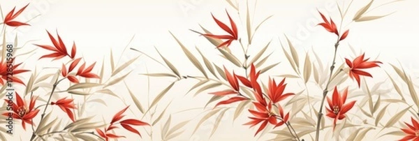 Fototapeta Pattern of flowers on light background