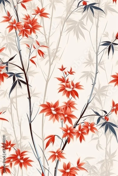 Fototapeta Pattern of flowers on light background
