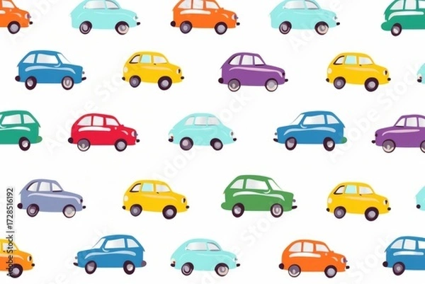Fototapeta Pattern Colored Cars