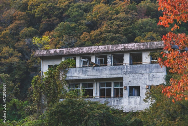 Fototapeta 鎌北湖の廃墟