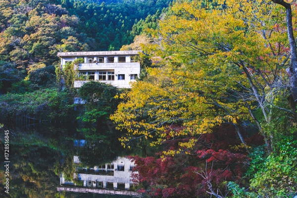 Fototapeta 鎌北湖の廃墟