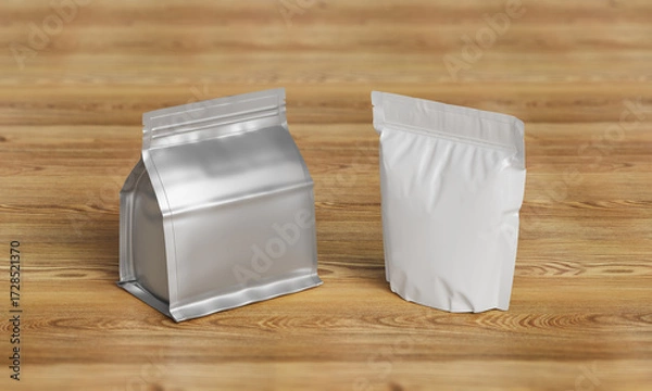 Obraz 지퍼 달린 알루미늄 호일 포장 목업 Aluminium Foil Package with Zipper Mock up