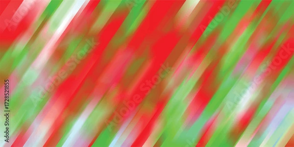 Fototapeta Abstract background in christmas colors with blurry diagonal strokes ideal for festive holiday designs and decorations