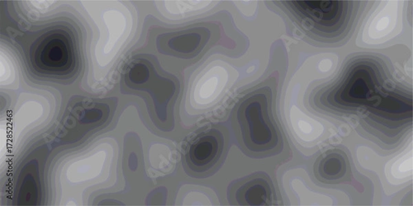 Fototapeta Abstract topographic map in grayscale illustrating terrain elevation layers perfect for backgrounds and design projects