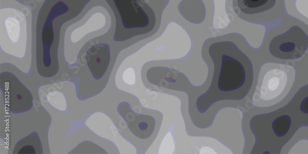 Fototapeta Abstract topographic map style illustration with contours in shades of gray and purple for background or texture