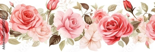 Obraz Pattern of flowers on light background