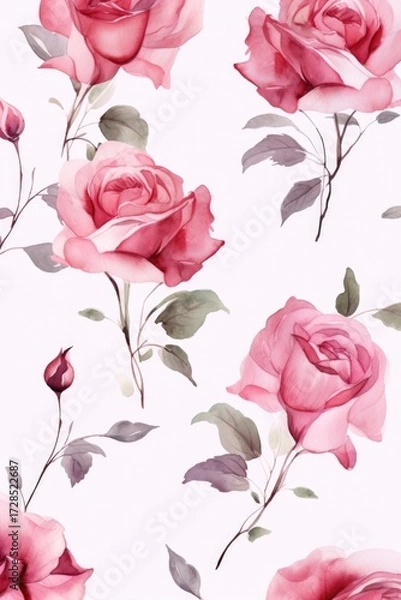 Obraz Pattern of flowers on light background