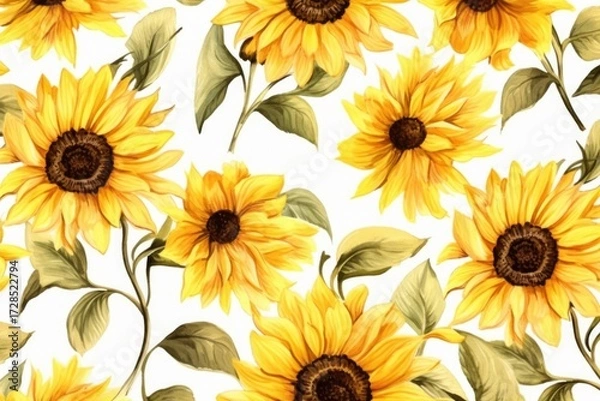 Obraz Pattern of flowers on light background