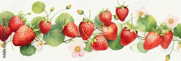 Obraz Berry pattern on light background